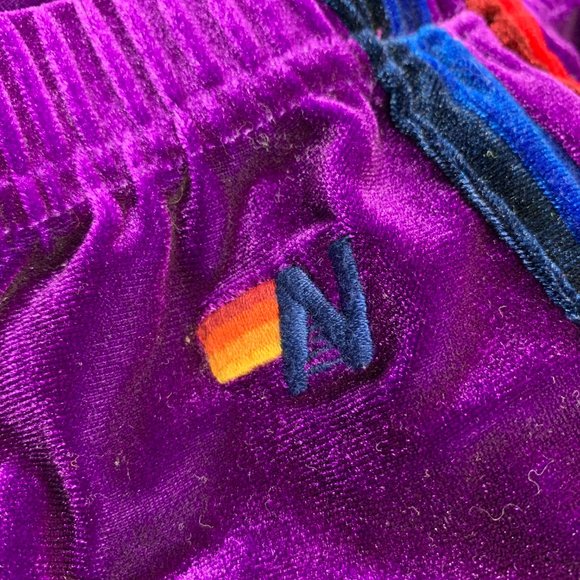 Aviator Nation Kid's Classic Velvet Sweatpants in Purple - Picture 4 of 12